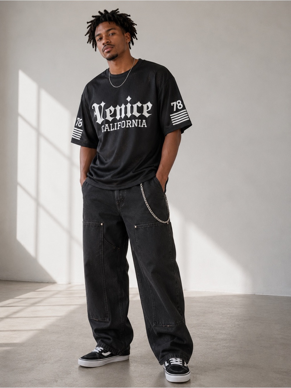 Venice California Black Graphic jersey